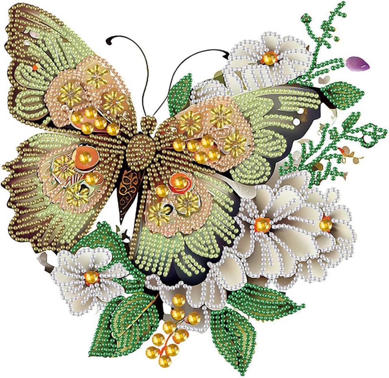 Diamond Painting Kits for Adults Butterfly, 5D Special Shape Diamond Art Kits for Beginners, Crystal Rhinestones Diamond Painting for Home Wall Decoration Gift 12×12inch, Flower